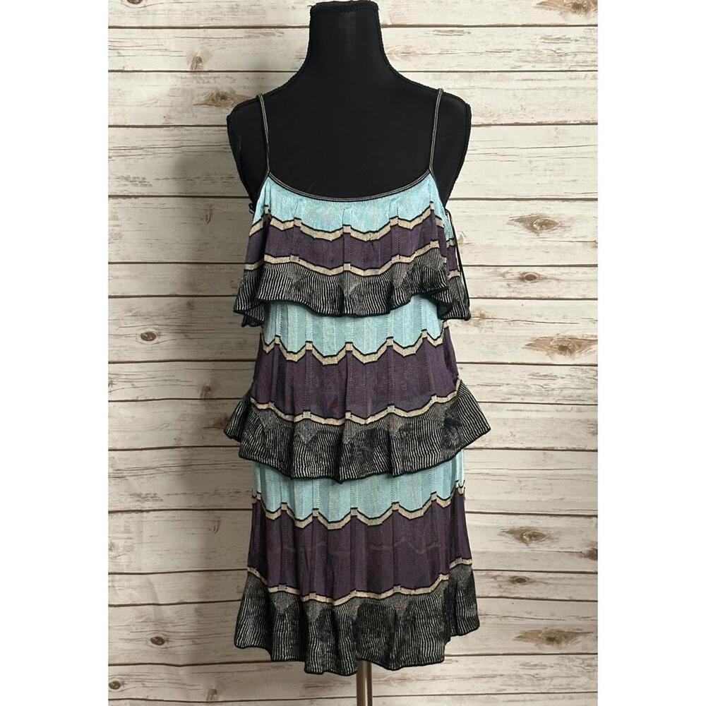 M Missoni multicolored 3-tiered ruffle knit dress Size 4/IT 40